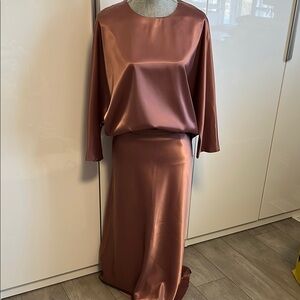 🩷 HOST PICK NWOT Blush Satiny Blouse Top Coord, Size L